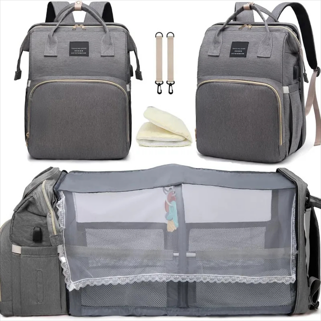 Teeny Traveler™ – The Perfect Convertible Diaper Bag for Modern Parents
