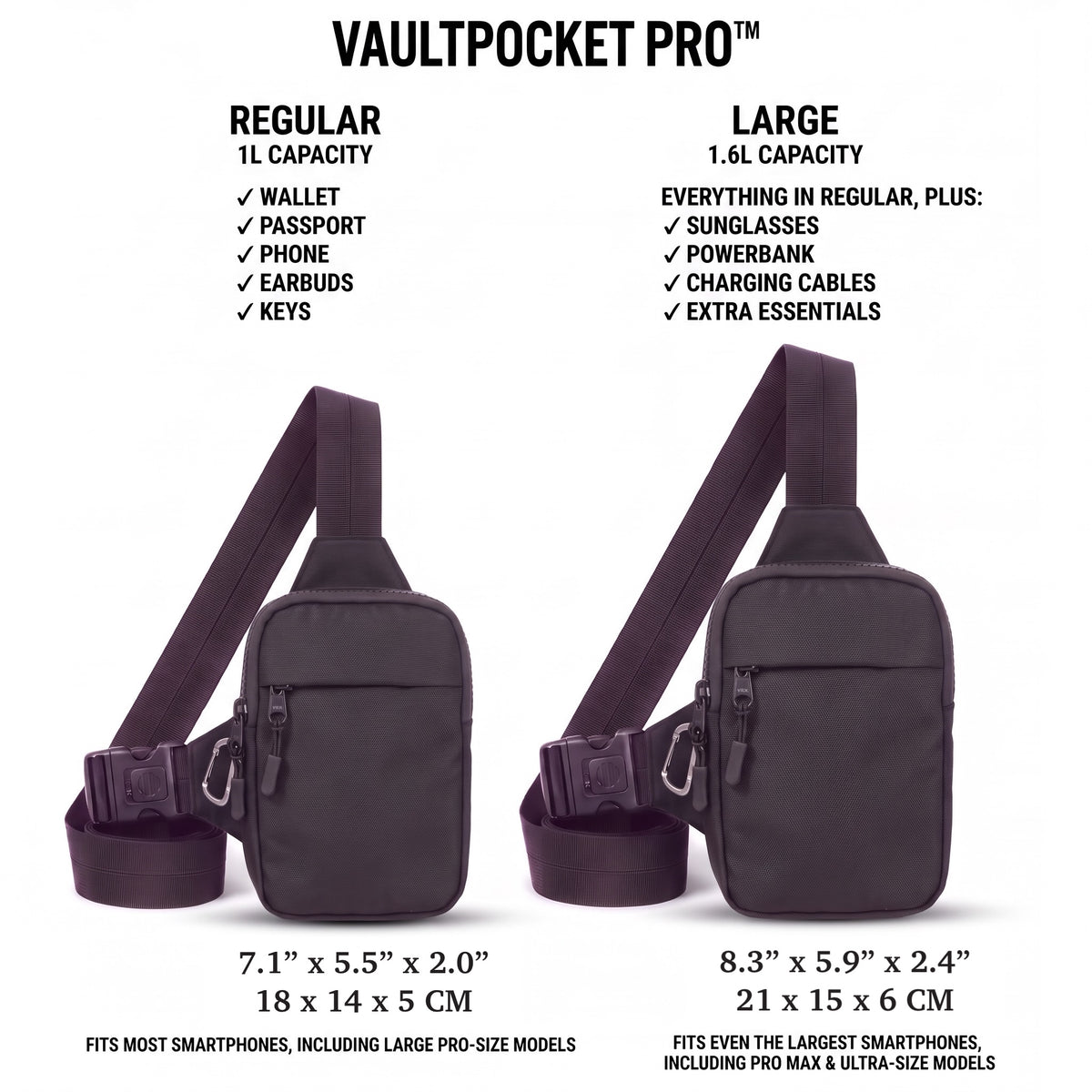 VAULTPOCKET PRO™ – Anti-Theft Sling Bag