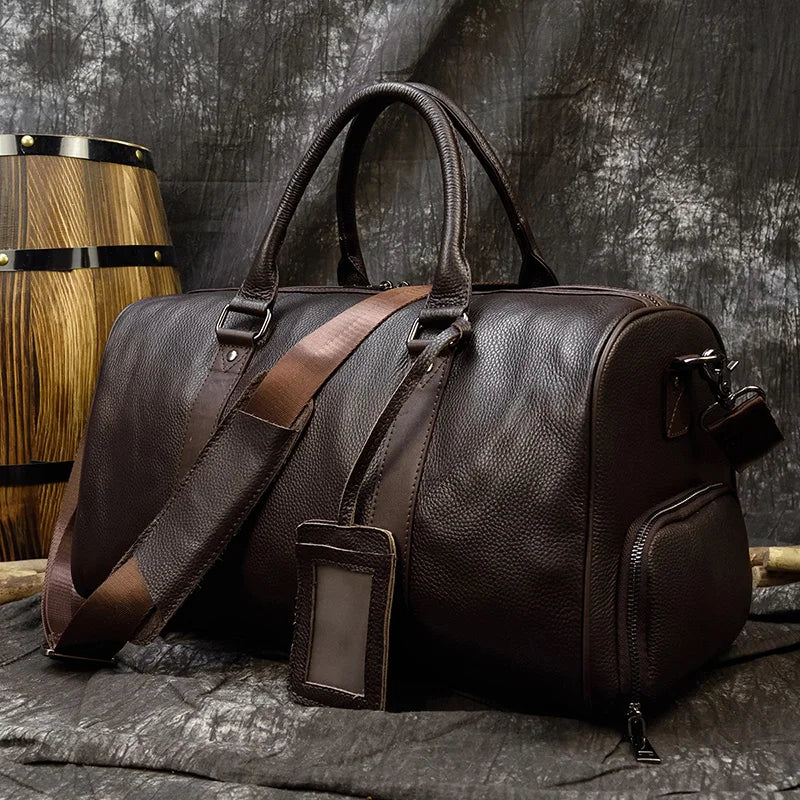 Premium Leather Travel Bag - Premium Duffel Bags from WackyVenture - Just €119.95! Shop now at WackyVenture