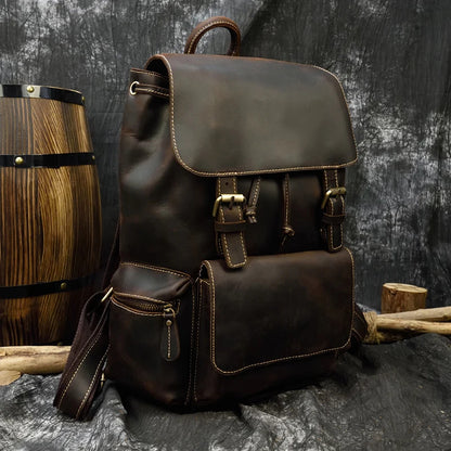 Premium Vintage Leather Backpack - Premium Backpacks from WackyVenture - Just €139.95! Shop now at WackyVenture