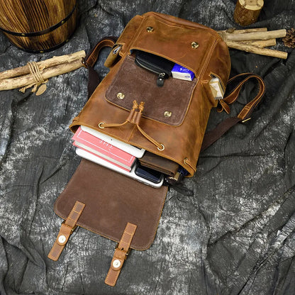 Premium Vintage Leather Backpack - Premium Backpacks from WackyVenture - Just €139.95! Shop now at WackyVenture