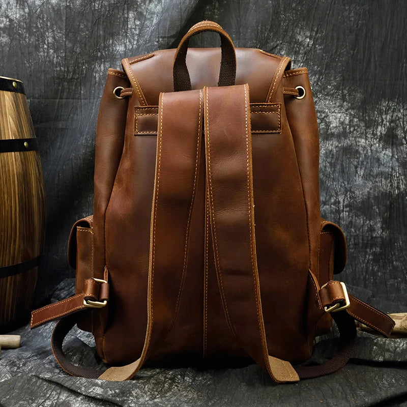 Premium Vintage Leather Backpack - Premium Backpacks from WackyVenture - Just €139.95! Shop now at WackyVenture