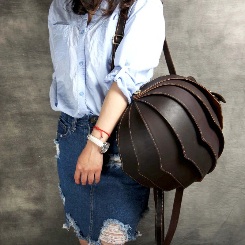 Vintage Leather Beetle Backpack - Premium Backpacks from WackyVenture - Just €129.95! Shop now at WackyVenture