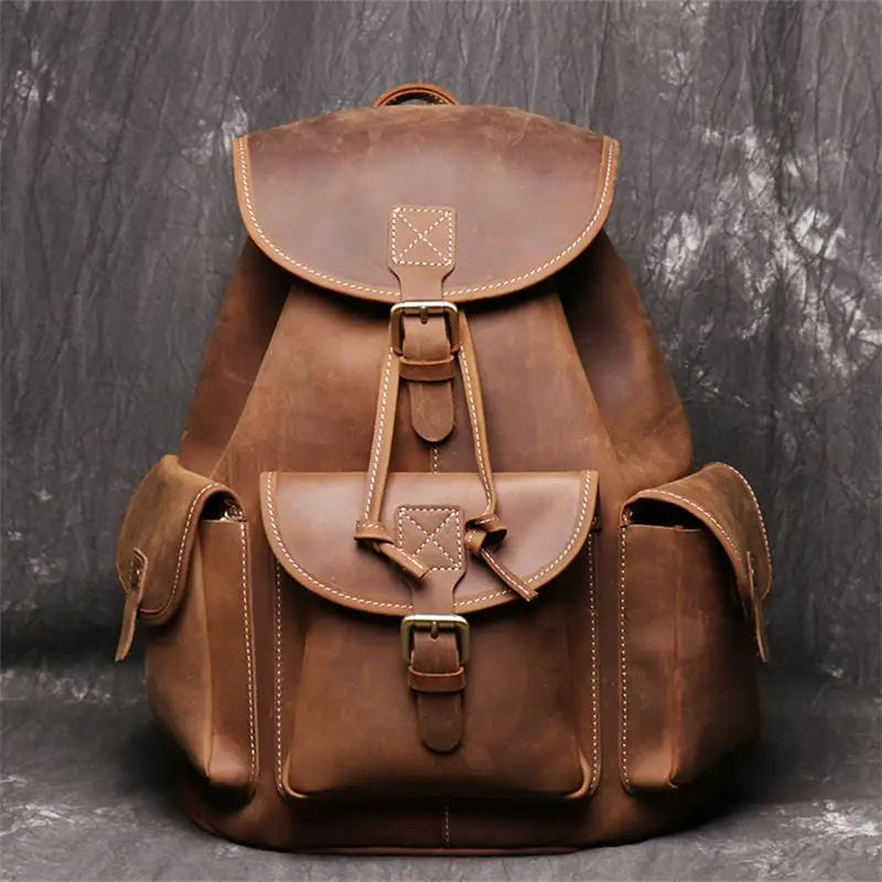 Premium Vintage Leather Backpack - Premium Backpacks from WackyVenture - Just €139.95! Shop now at WackyVenture