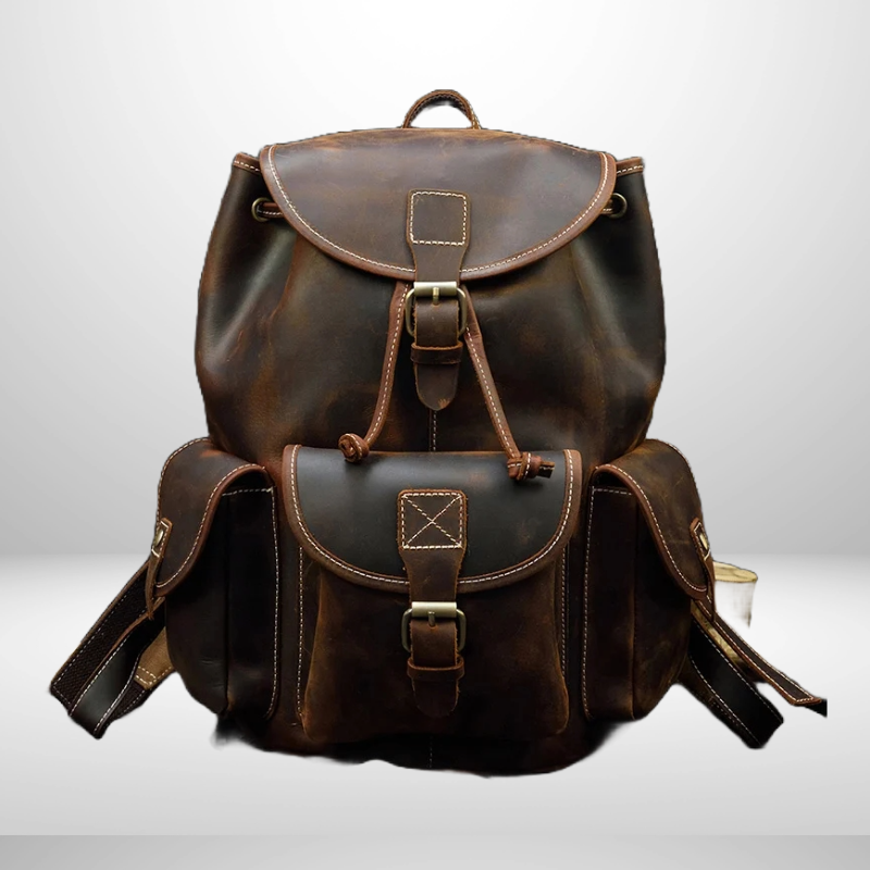 Premium Vintage Leather Backpack - Premium Backpacks from WackyVenture - Just €139.95! Shop now at WackyVenture