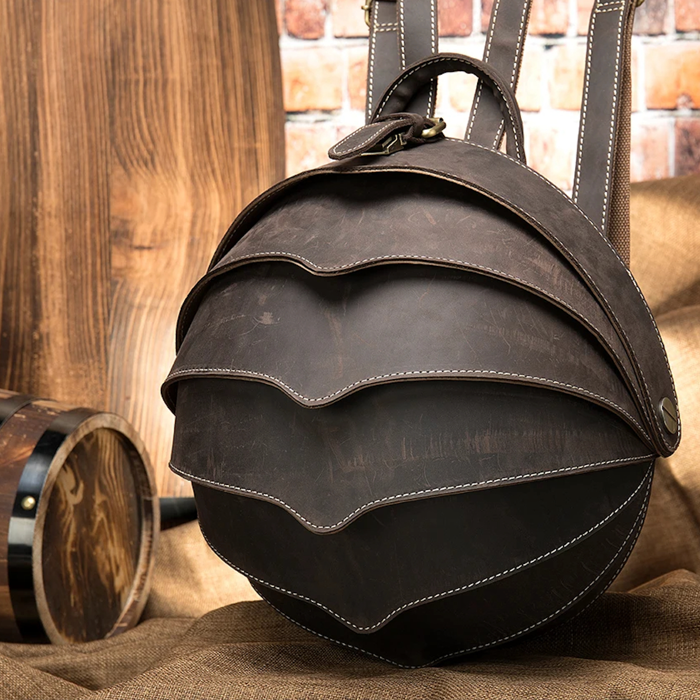 Vintage Leather Beetle Backpack - Premium Backpacks from WackyVenture - Just €129.95! Shop now at WackyVenture