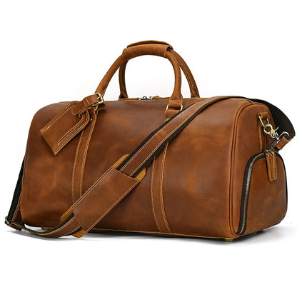 Premium Vintage Leather Travel Bag - Premium Duffel Bags from WackyVenture - Just €149.95! Shop now at WackyVenture