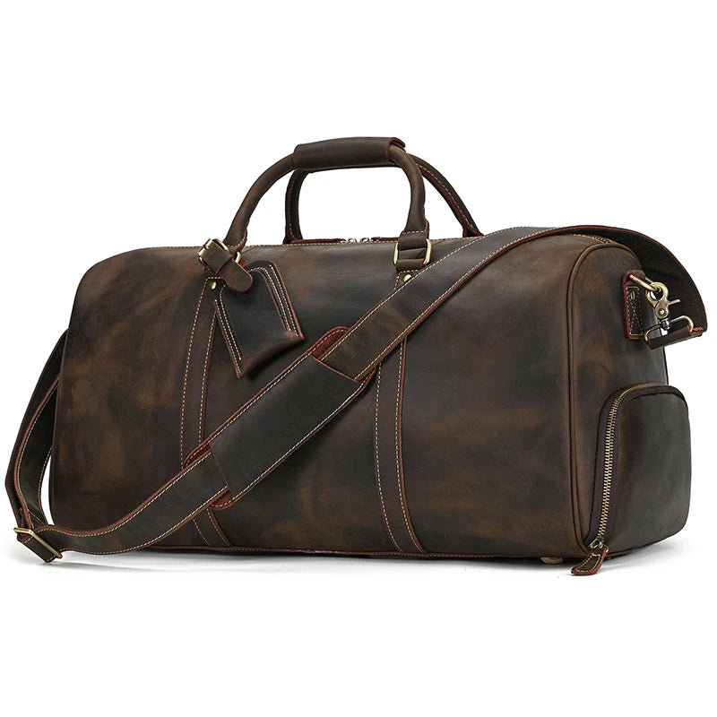 Premium Leather Travel Bag - Premium Duffel Bags from WackyVenture - Just €119.95! Shop now at WackyVenture