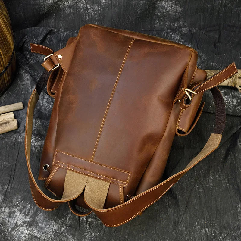 Premium Vintage Leather Backpack - Premium Backpacks from WackyVenture - Just €139.95! Shop now at WackyVenture